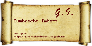 Gumbrecht Imbert névjegykártya
